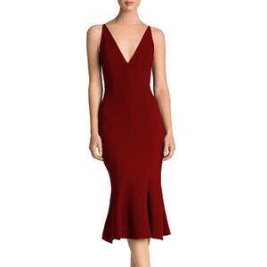 Dress the Population Isabelle Mermaid Midi Dress XS Burgundy